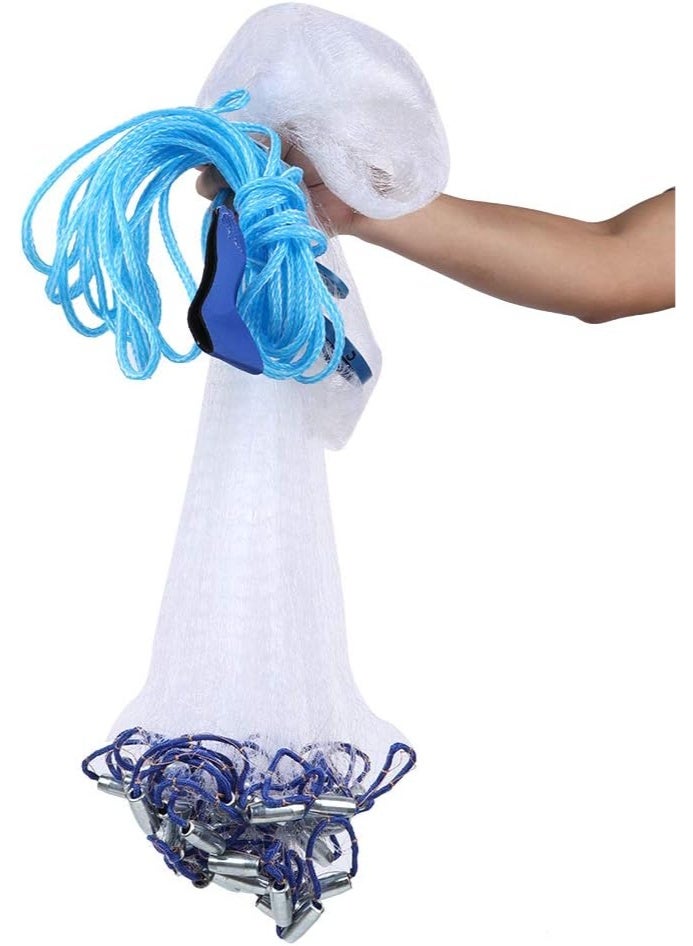 YelaJoy Cast Net, Saltwater American Fishing Cast Net Cast Nets for Baitfish Heavy Duty Cast Net Fishing Nets for Saltwater, 8FT/10FT Radius Size - Image 1